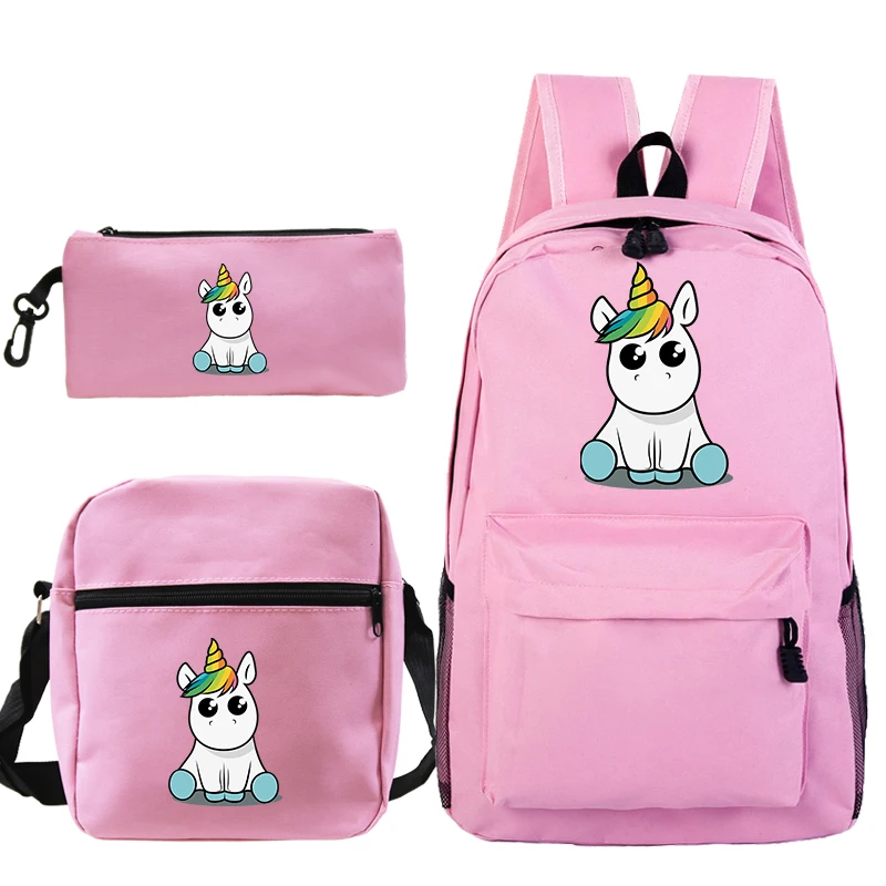 Kawaii Рюкзаки с единорогом школьные холщовые книжные сумки для подростков