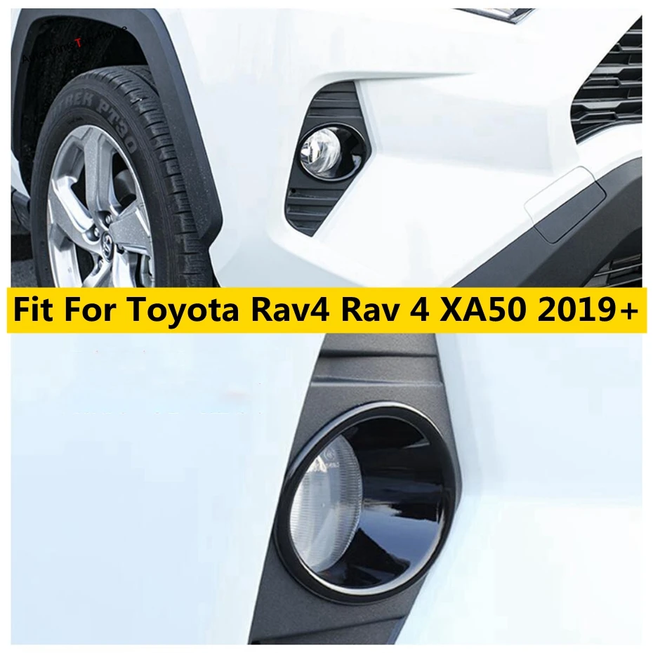 

Yimaautotrims Front Fog Light Lamps Ring Cover Trim For TOYOTA RAV4 RAV 4 XA50 2019 - 2022 Black / Chrome / Carbon Fiber Look