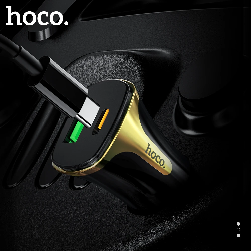 Автомобильное зарядное устройство HOCO PD QC 3,0 USB зарядное устройство для samsung S8 S9 S10 Xiaomi Mi9 huawei USB Автомобильное зарядное устройство 18 Вт 3A адаптер