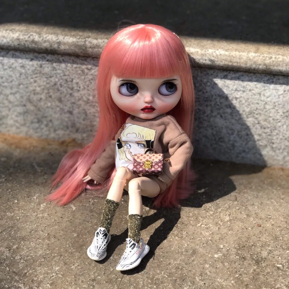 makeup doll 1/6 BJD 30 см игрушки для кукол 19 шарниров высокое качество BJD шарнирная кукла милая девочка с розовыми волосами розовые веки blyth - Цвет: makeup doll