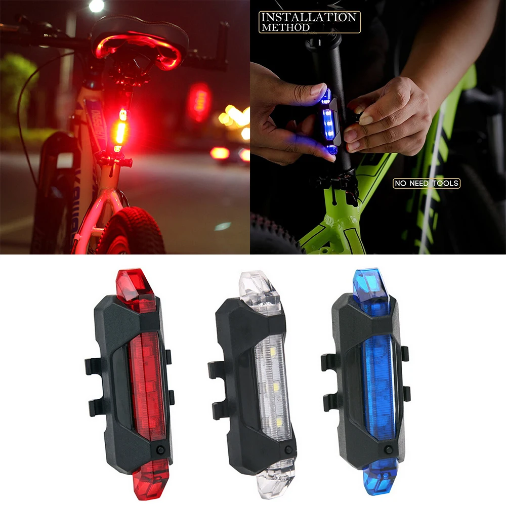 Велосипедный фонарь Водонепроницаемый задний фонарь светодиодный USB Перезаряжаемый горный велосипед велосипедсветильник онарь задний фо...