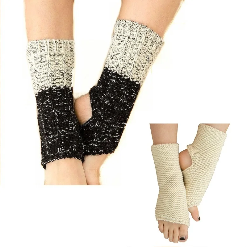1 пара осенне зимних нескользящих носков для йоги женщин и девочек вязаные гетры