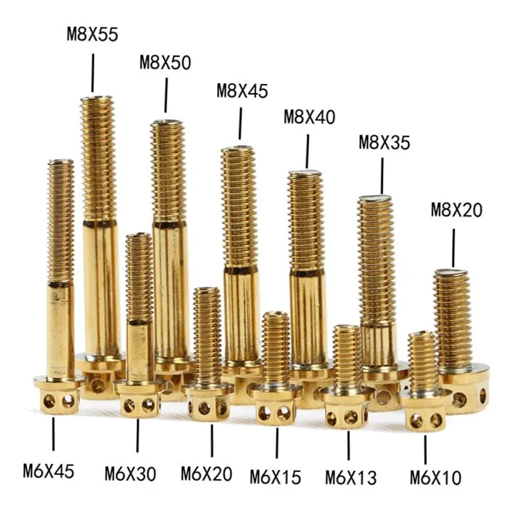 6 шт./лот 304 труба из нержавеющей стали для мотоциклов винты M8 * 20/35/40/45/50/55 мм с