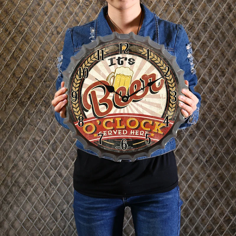 Часы настенные кварцевые в стиле ретро тихие современном металлические железные