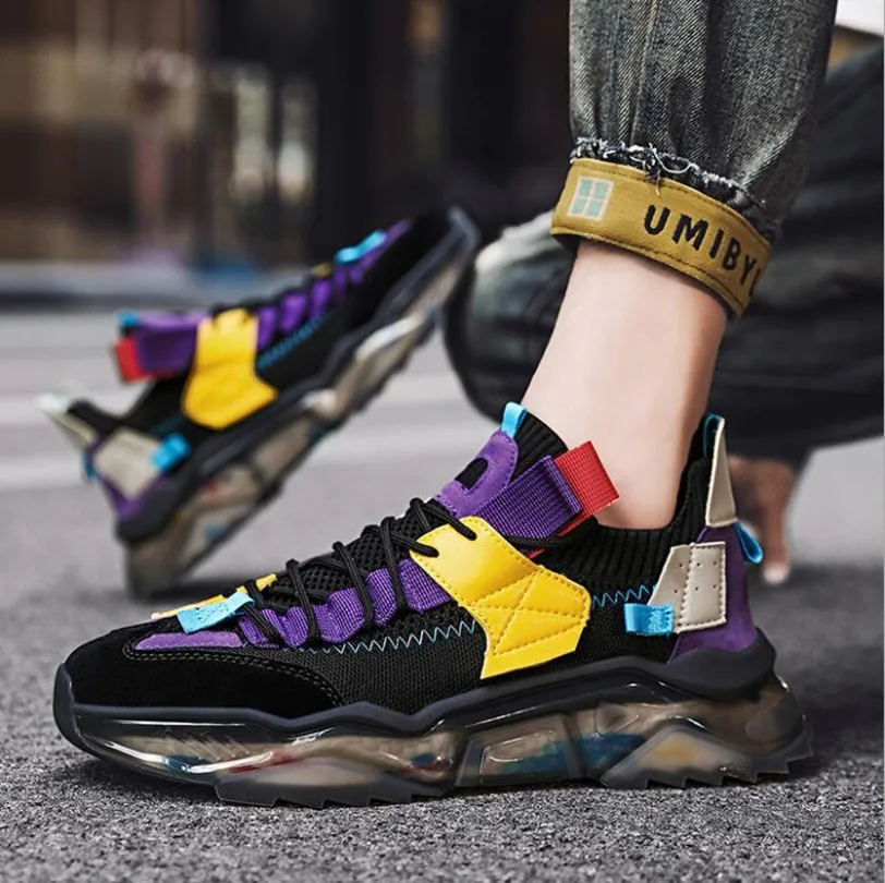 

Мужские кроссовки для весны и лета, новинка 2021, модная обувь из ПУ и дышащей сетчатой ткани, Спортивная повседневная обувь