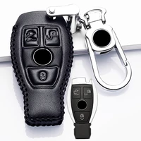 leather key cover for benz 23 button smart car key case for mercedes benz accessories w203 w210 w211 w124 keyrings keychain