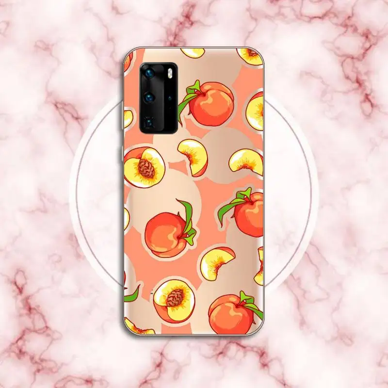 

peach Phone Case Transparent for Huawei P20 P30 P40 lite pro P smart 2019 honor 8x 10i