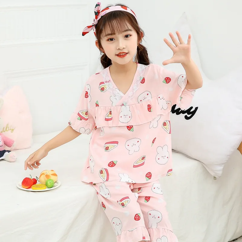 Новинка 2021 хлопковые детские пижамные комплекты одежда для маленьких девочек
