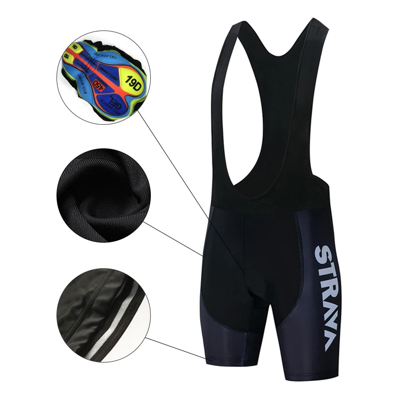 

Cycling Bibs Shorts 2020 STRAVA Mountain Bike Men's 19D Gel Padded Bike Tights Triathlon Man Pro Licra Bicycle Shorts Under Wear