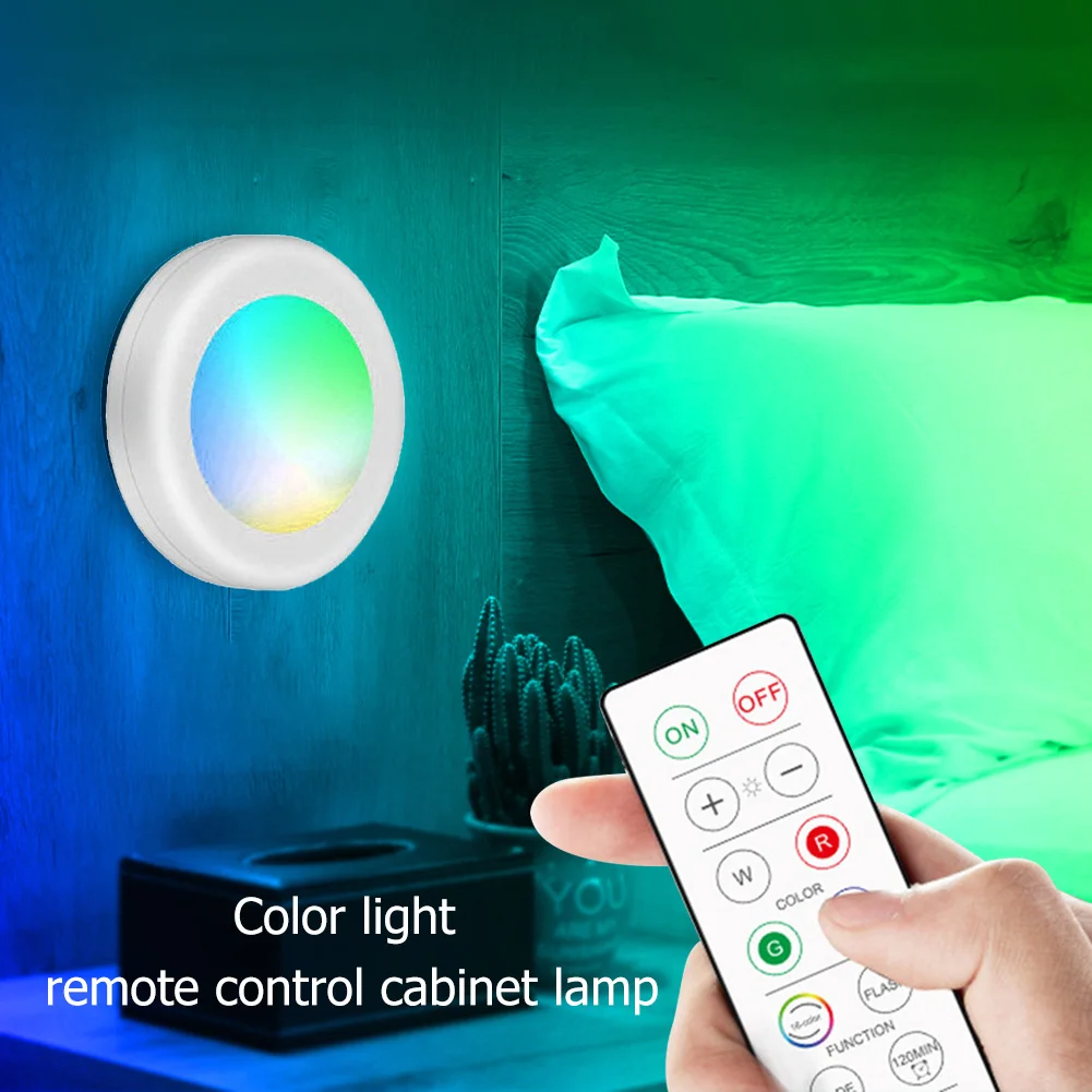 

LED Touch Night Light RGB Dimmable Cabinet Battery Lamp with Remote Control