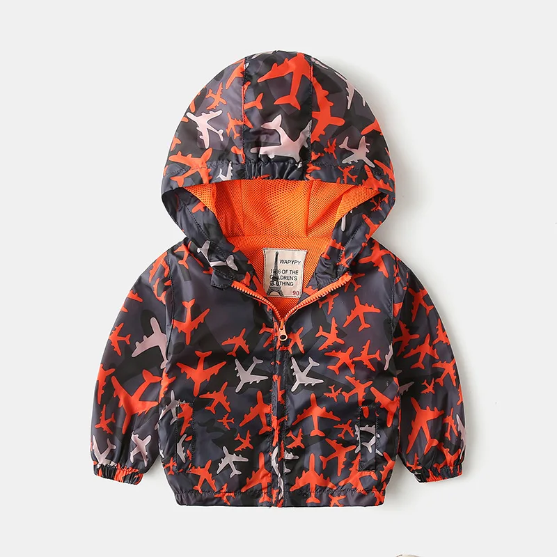 

New 2020 Spring Autumn Children Coat Kids Boys Jacket Outerwear Fashion Camouflage Stars Print Hooded Zipper Windbreaker Clothes