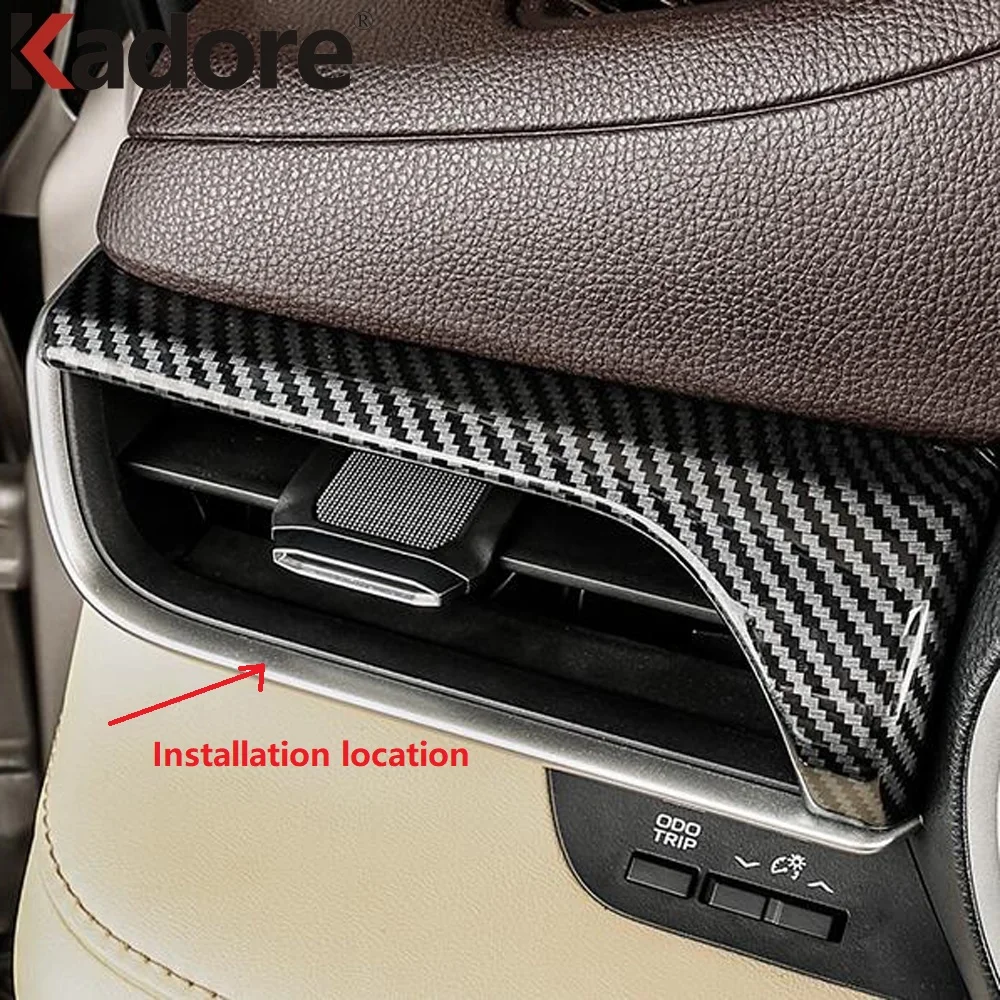 

For Toyota Highlander Hybrid 2021 2022 Front Side Down Air Condition Vent Outlet Strip Trim Interior Accessories Car Sticker
