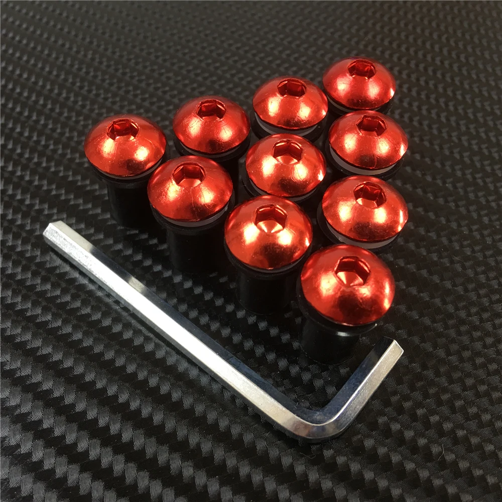 10 шт. алюминиевый мотоцикл M5 x 16 мм ЧПУ лобовое стекло винт болты гайки крепеж