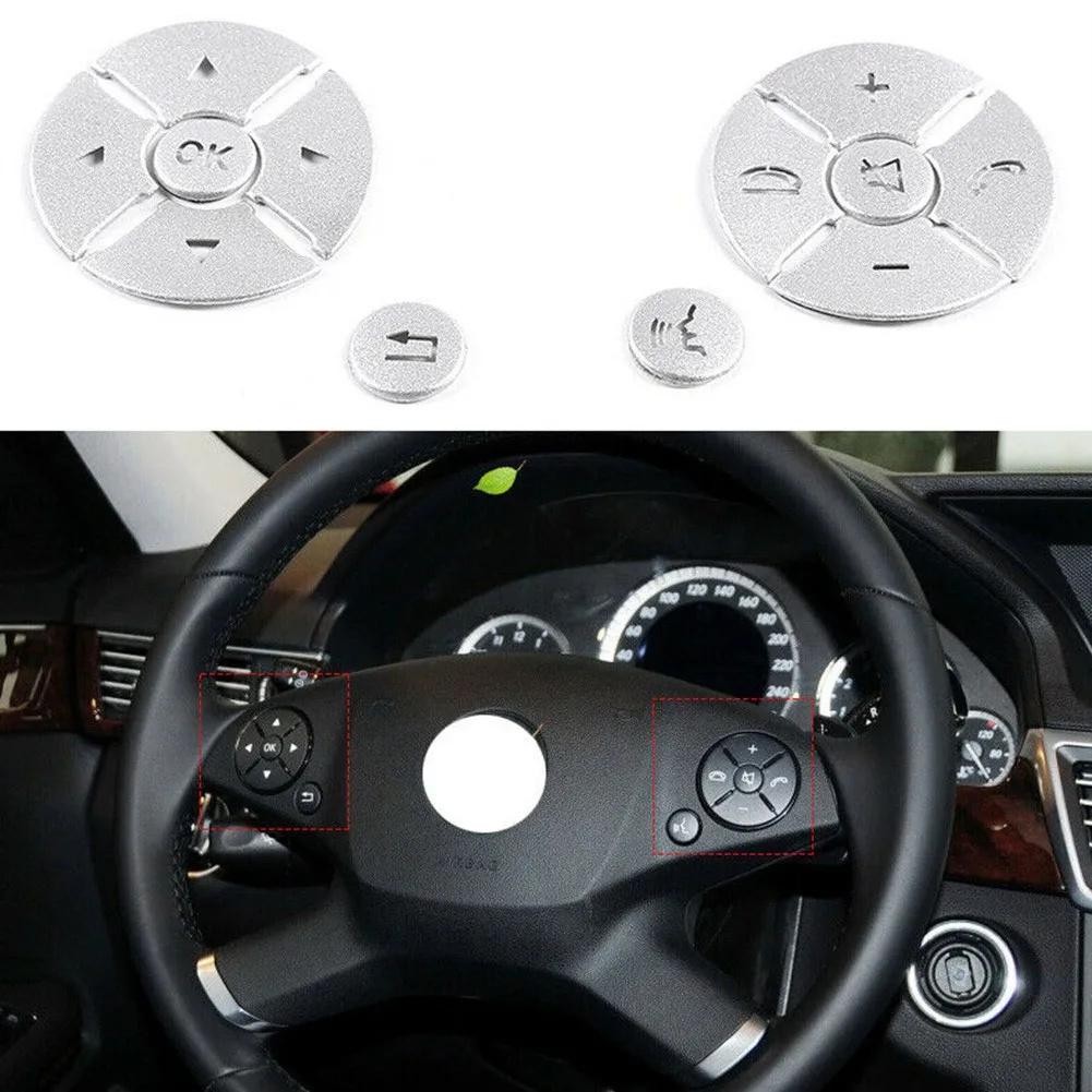 

12Pcs Car Steering Wheel Button Knob Trim Cover Sticker Fit For Mercedes-Benz GLK 2009-2012