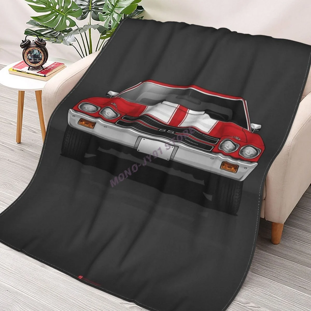 

1970 Chevrolet Chevelle SS 454 Throw Blanket Sherpa Blanket cover Bedding soft Blankets
