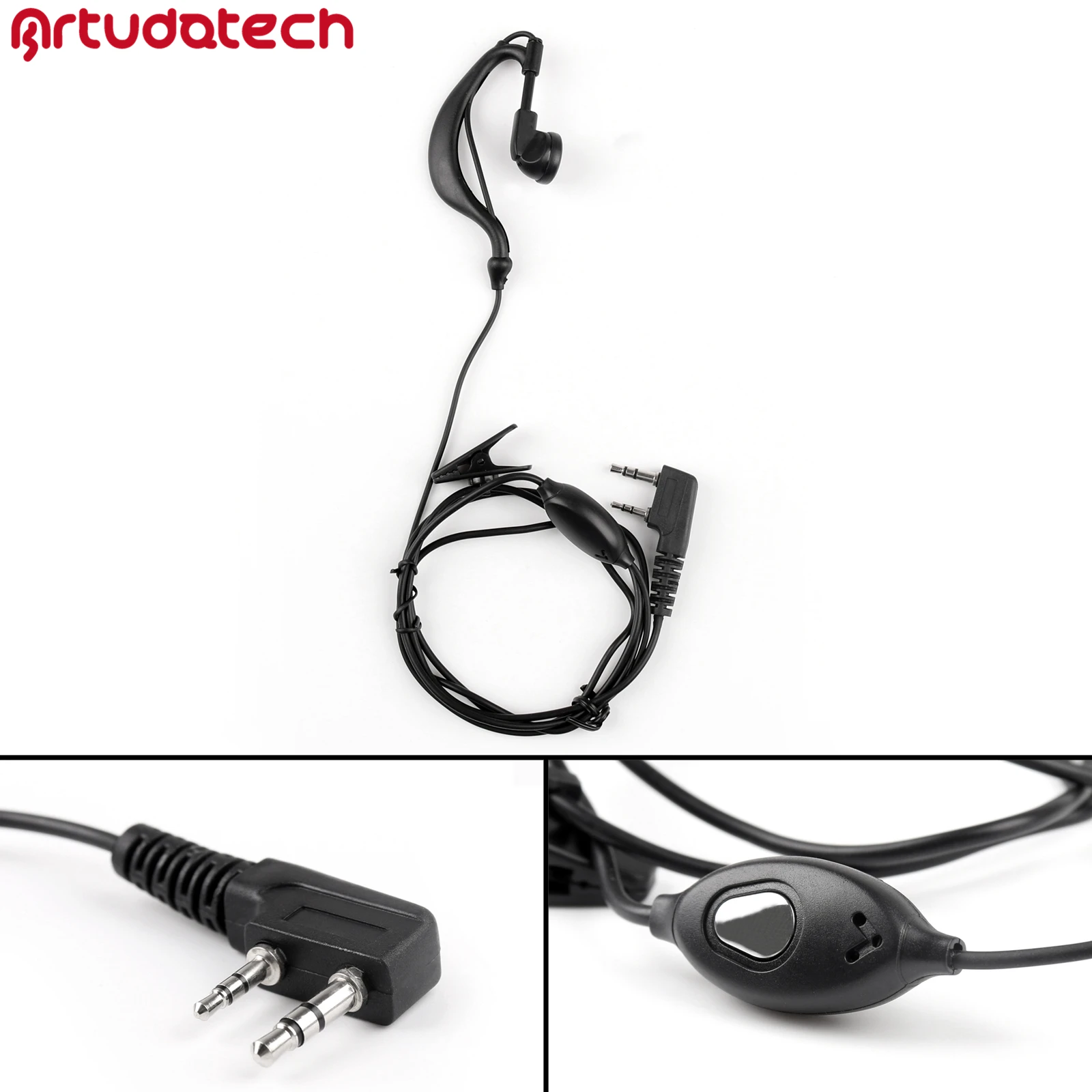 Гарнитура Artudatech наушники 2-контактный микрофон для Baofeng Radio UV 5R BF 888s 8800 8900 Walkie Talkie |