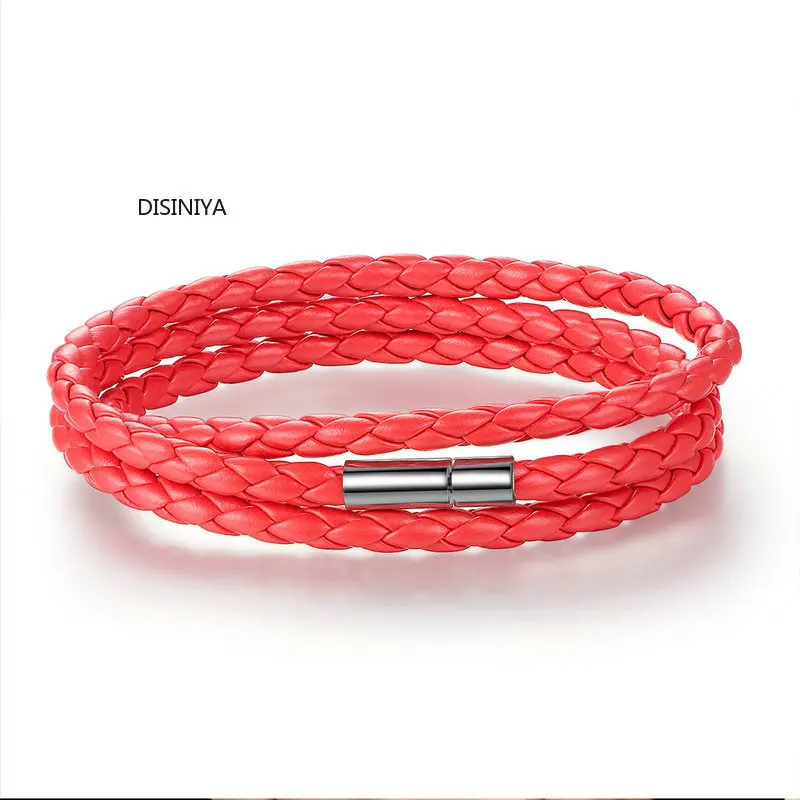 Браслеты унисекс кожаные регулируемые с магнитной пряжкой 6 цветов|Цепочки и