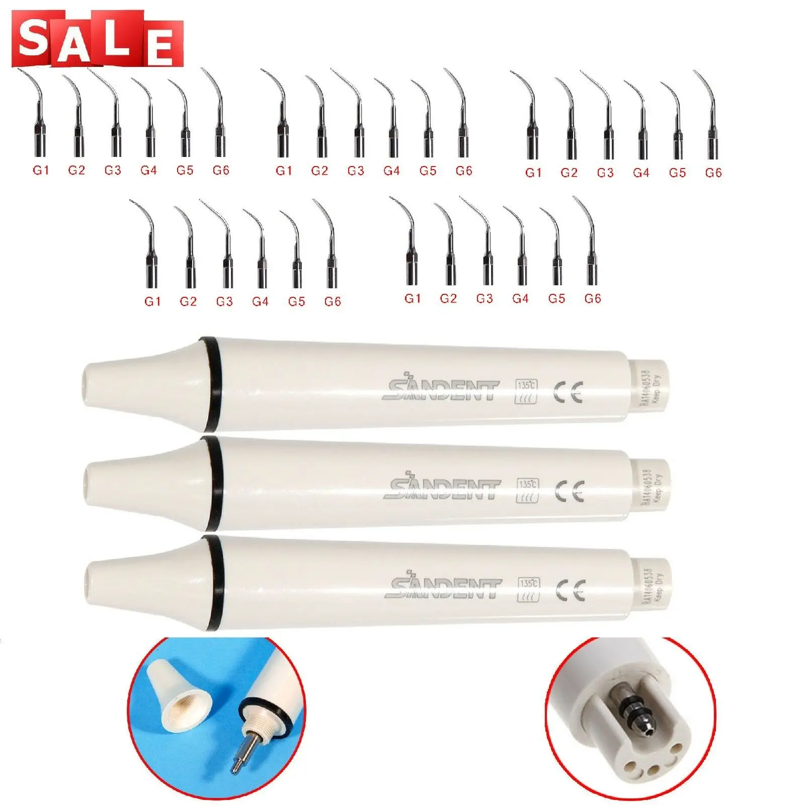 3 шт. Стоматологические Ультразвуковой скалер пьезоэлектрический наконечник fit