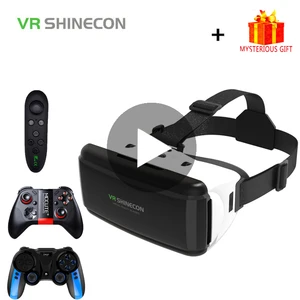 VR Shinecon G06 шлем 3 D 3D видео виар вр очки виртуальной реальности для iPhone Android смартфона смарт телефона игр умные смартфонов дополненной ачки комплект видеоочки с экраном контролерами электронные стерео кино