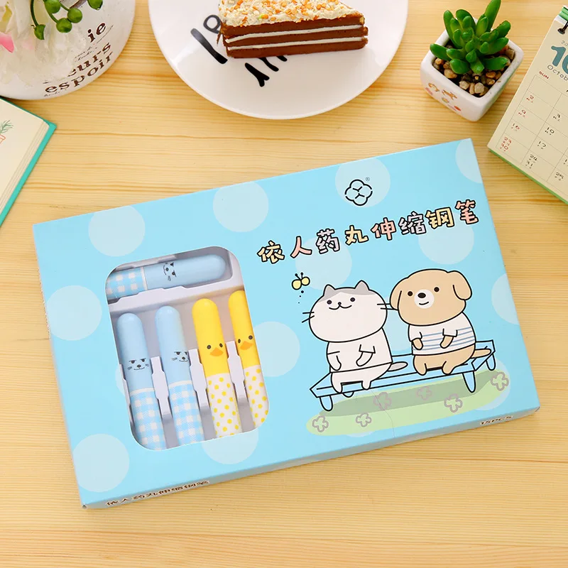 1-Piece Cute Cartoon Pill Fountain Pen 0.5mm Retractable Pocket Pens for Student School Office Supplies Writing Stationery |