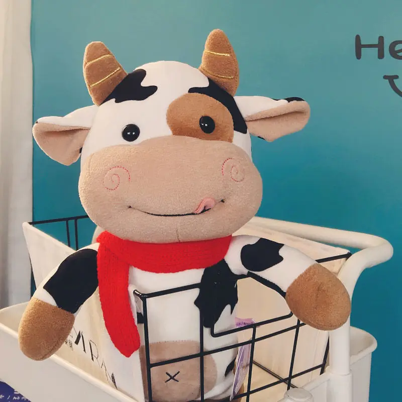 2020 New Cute Animal Cartoon Cows Stuffed Plush Toy Kawaii Cattle Comfortable Soft Children Birthday Present Christmas Gift | Игрушки и