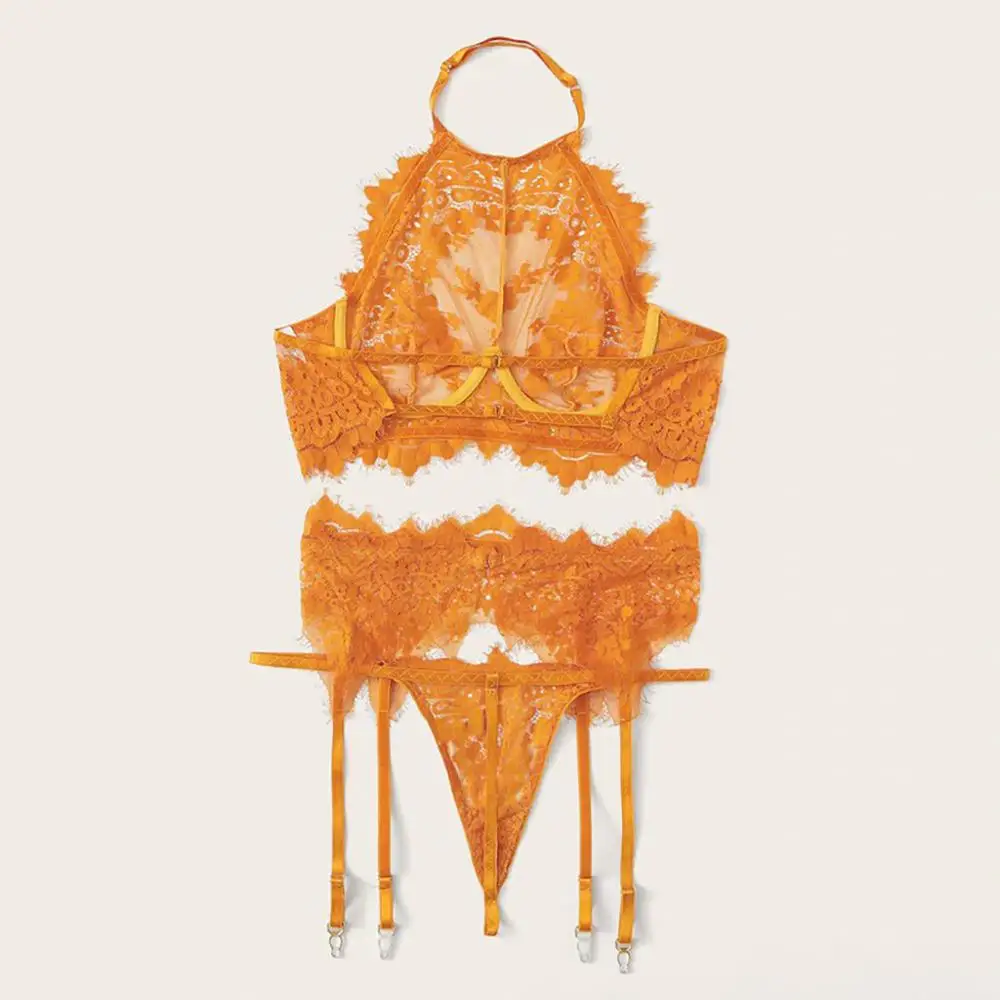 Женский сексуальный кружевной комплект нижнего белья модный однотонный