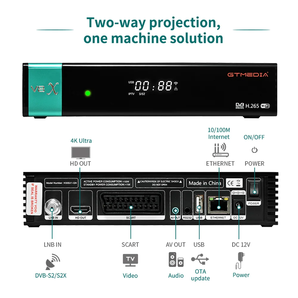 GTMEDIA V8X H.265 DVB-S2 спутниковый ресивер DVB S2 S2X Buildin Wi-Fi CACard Slot TNTsat smart V7 Pro Поддержка usb