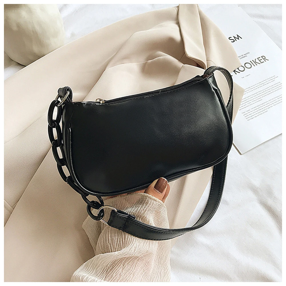 

Women's Underarm Bag PU Leather Acrylic Chain Shoulder Bag 2021 Summer New All-match Female's Crossbody Tote Bag Female Wallet
