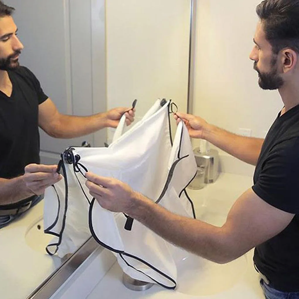 Мужской фартук для ванной мужской черный бороды бритья волос водонепроницаемый