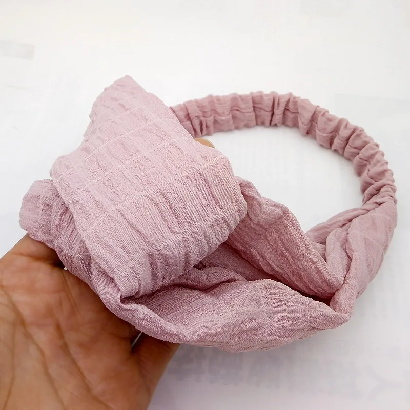 Повязка на голову женская однотонная с принтом модный бандан перехлёстом в