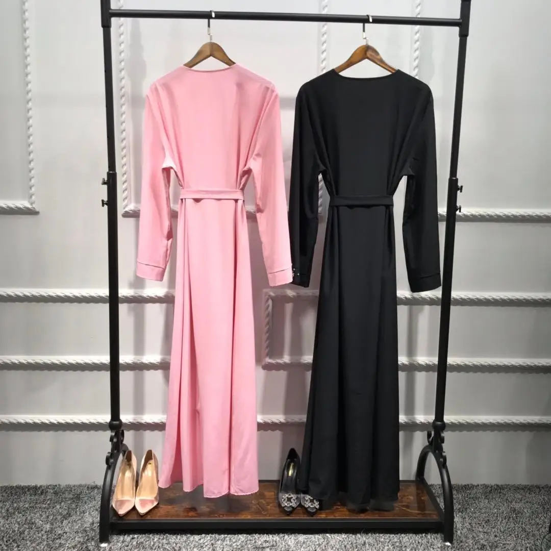 Мусульманский Кардиган со стразами и бусинами abaya длинное платье кимоно длинные