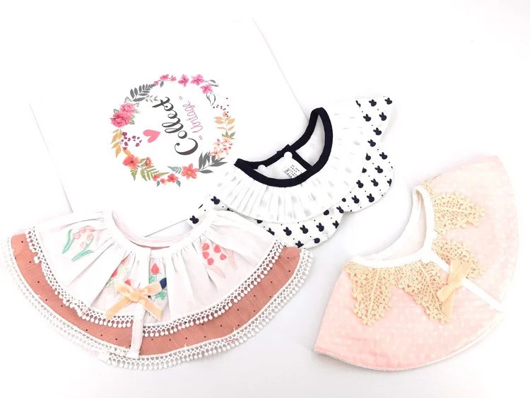 Korean Princess 360 round rotating bib cotton baby saliva towel hundred days birthday decoration fake collar | Детская одежда и