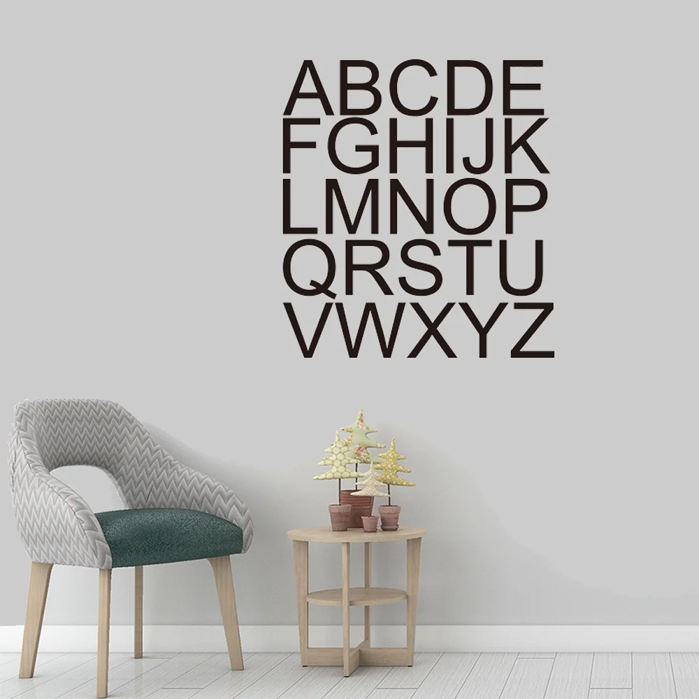 Алфавит ABC буквы Настенная Наклейка в детскую классную комнату слова детская