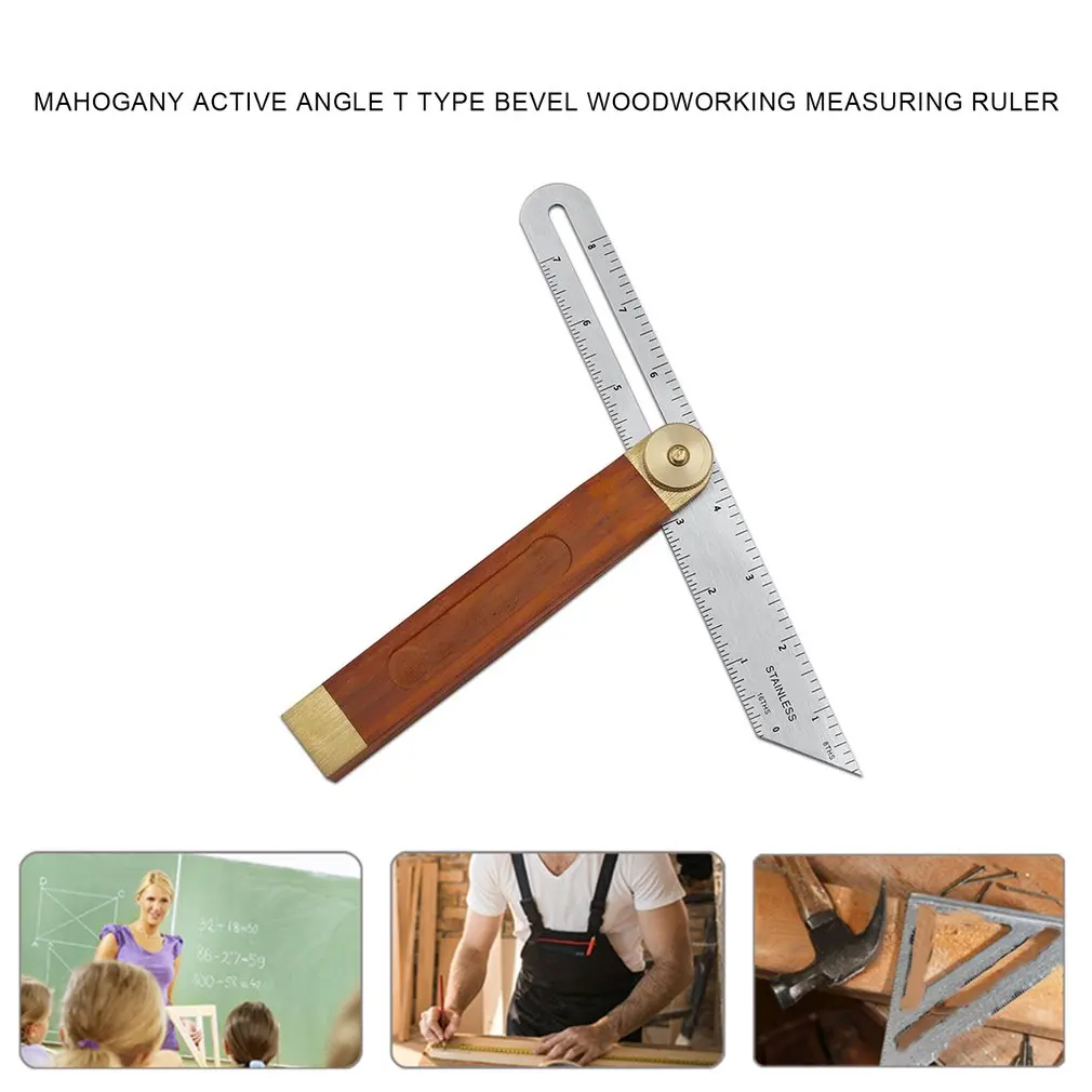 

Angle Rulers Gauges Tri Square Sliding T-Bevel With Wooden Handle Level Measuring Tool Wooden Marking Gauge