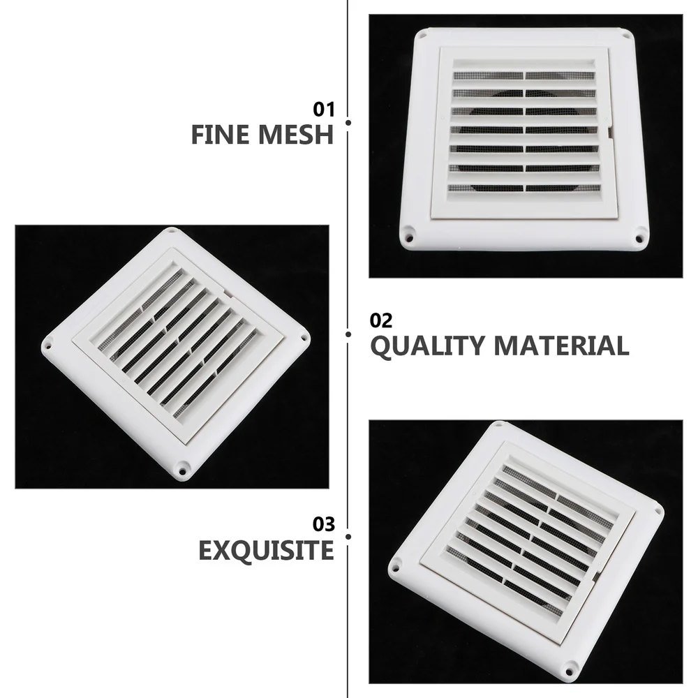 

1PC Air Vent Ventilation Grill Cover Wall Ceiling Mounted Vent Built-in Fly Screen Mesh for Bathroom Office Home (White, 100mm)
