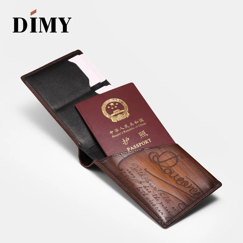 2019 Dimy Passport Bag Leather Ticket Passport Holder Anti-theft Brush Multi-function Large Capacity Travel Document Package