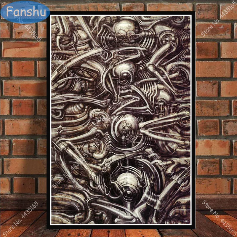 Hr Giger Li II постер с изображением чужого холста постеры и принты настенные