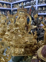 45cm large home temple talisman efficacious protection tibet nepal buddhism vajrayana vajrasattva buddha gilding brass statue
