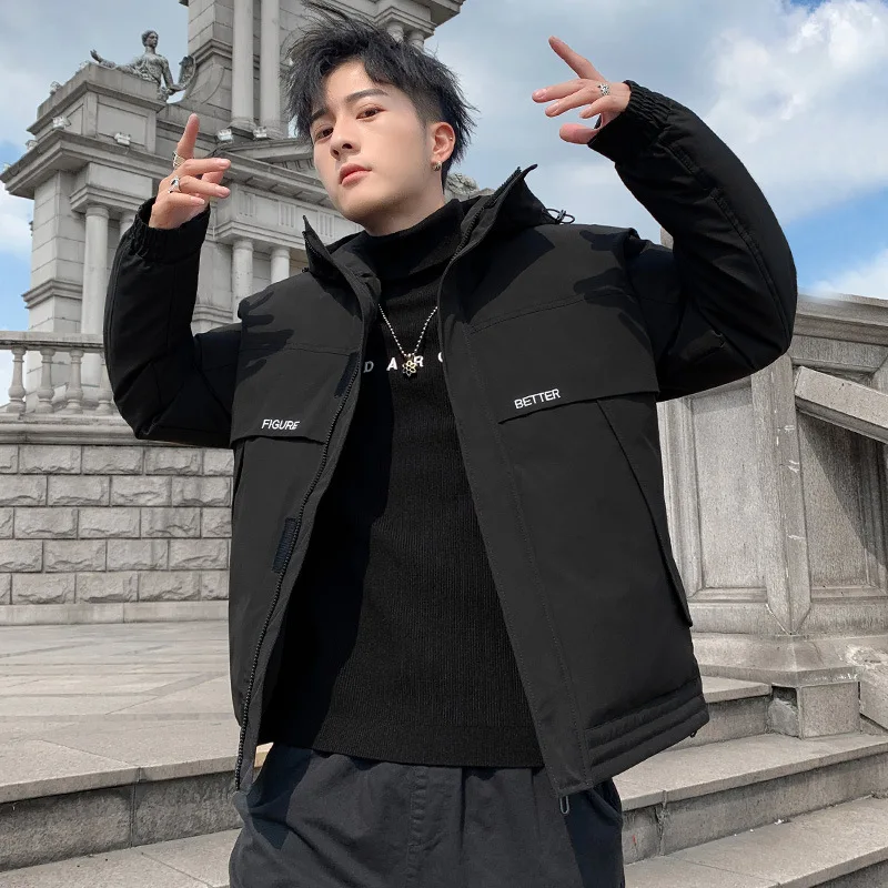 Men's Warm Jacket 2020 Plus Cotton Thicken Men Large Size Cotton Jacket Slim Hooded Short Cotton Coat Trendy Brand Men Clothing