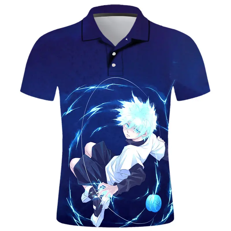 

Мужская рубашка-поло с коротким рукавом и 3D-принтом Hunter X Hunter