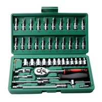 hot professional 46pcs spanner socket set 14 inch screwdriver ratchet wrench set kit car repair tools combination hand tool