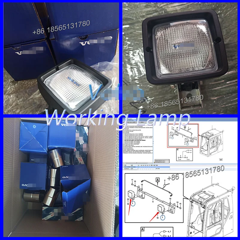 

11039846 High Quality Work Lamp for EC160 EC210 EC240 EC290 Excavator with Long Lighting Time LED Working Light VOE11039846