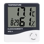 ЖК-дисплей будильник часы с гигрометром ЖК-дисплей цифровой Температура измеритель влажности HTC-1 домашние открытый термометр гигрометр