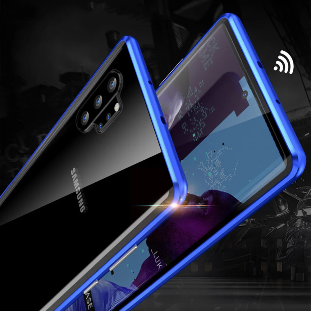 Магнитный двухсторонний чехол из закаленного стекла для samsung Galaxy Note 10 Plus, HD магнит 360, полная защита для Note10+ 5G
