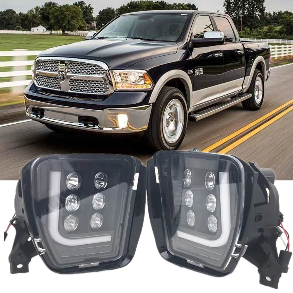 

For 2013- Dodge Ram 1500 Bumper Replacement LED Fog lights Housing Assembly