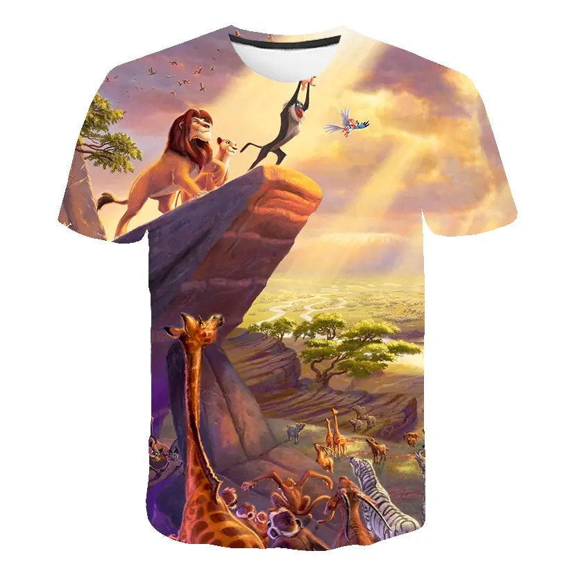 Лидер продаж футболка с объемными животными детская одежда рисунком льва