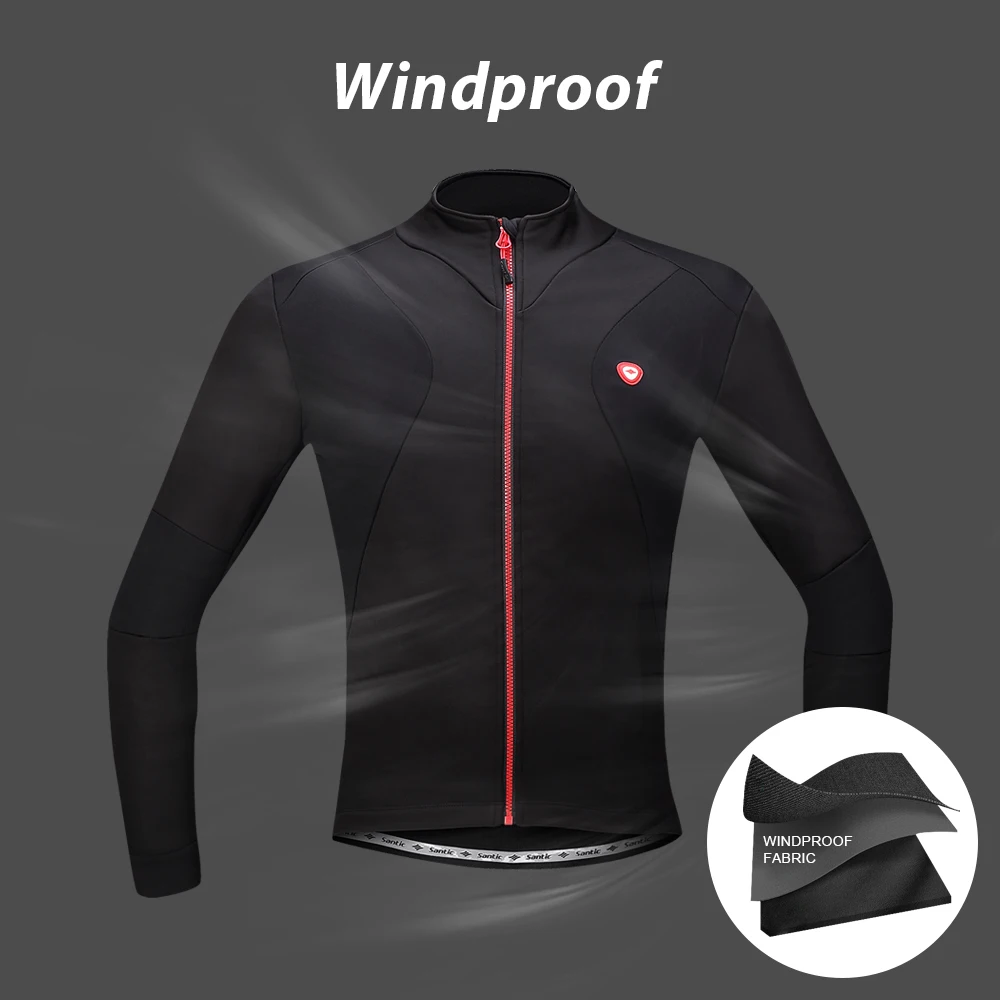 Santic мужские куртки для велоспорта теплые флисовые майки спортивная куртка