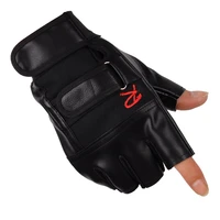 mens cool half finger pu leather glove outdoor bike sport fitness cycling glove men tactical gym punk party moto glove luva s40