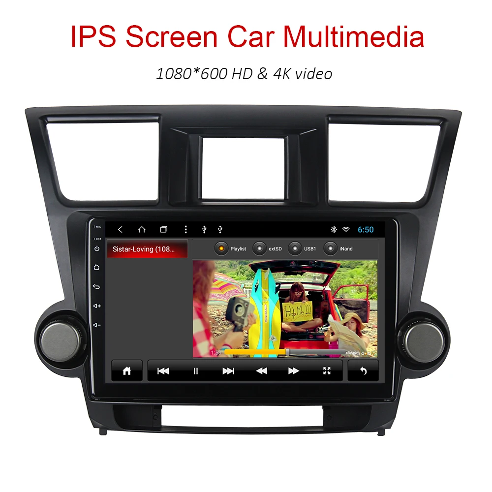 Автомагнитола YAZH с сенсорным экраном 2.5D IPS Android 9 0 для Toyota high Lander 2010-2013 головное