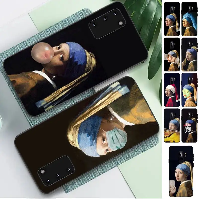 

FHNBLJ Girl With A Pearl Earring Vermeer Phone Case for Samsung S10 21 20 9 8 plus lite S20 UlTRA 7edge